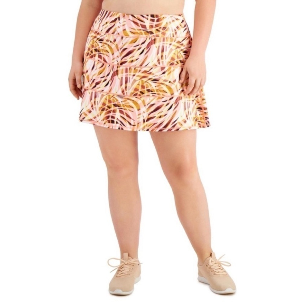Ideology Skort Size XL Peach White Yellow Pocket On Waistband  Great Condition